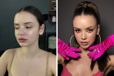 Лицо до макияжа и после фото фото