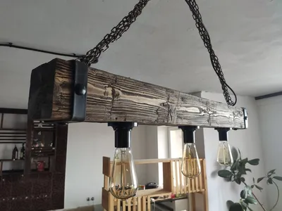 Подвесная люстра из дерева лофт на 4 лампы 145 Loft – купить по выгодной  цене в Москве