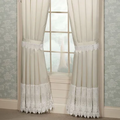 Натуральная льняная штора с кружевом Valance white, 140x110 см. цена |  pigu.lt