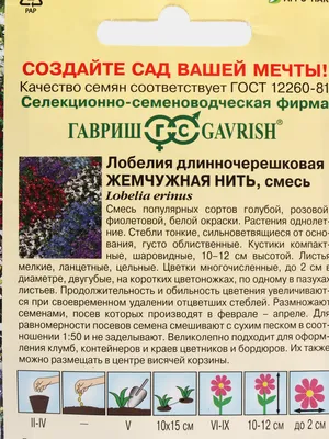 Лобелия Жемчужная нить смесь (семена) купить по цене 53.9 ₽ в  интернет-магазине KazanExpress