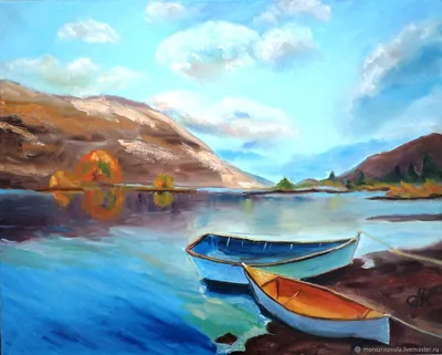 Купить картину Лодка на берегу моря - художник MarKo