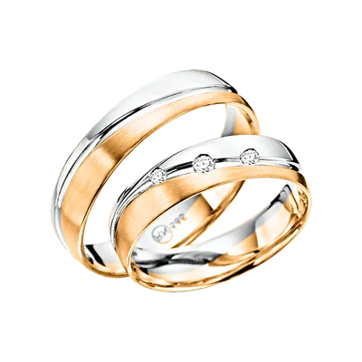Обручальное кольцо из белого и желтого золота | Русское Золото 585, Серебро  925 в Германии