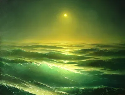 Вдохновило на написание этой картины, такое редкое явление, как \"кровавая  луна\"! Лунный свет играет в кудрявых аолнах моря! Лунная дорожка… |  Instagram