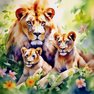 Лев и… львиная семья. — Жить красиво
