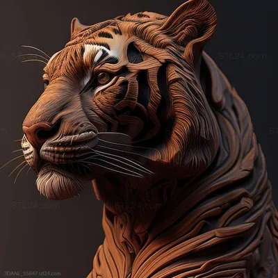 Персонажи - Тигр 3 ошеломляющий лысый мясной пирог 3, HERO_2779 | 3D модель  для ЧПУ станка