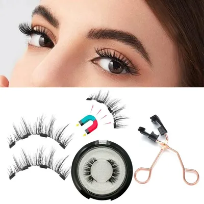 Многоразовые магнитные ресницы, удобные в использовании инструменты для  макияжа глаз, 2 магнита, накладные ресницы – лучшие товары в  онлайн-магазине Джум Гик