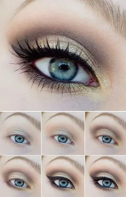 Макияж для голубых глаз: пошаговые примеры с фото | Макияж, Макияж для  голубых глаз, Голубые глаза