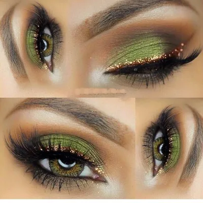 Зеленый макияж для карих глаз (61 фото)