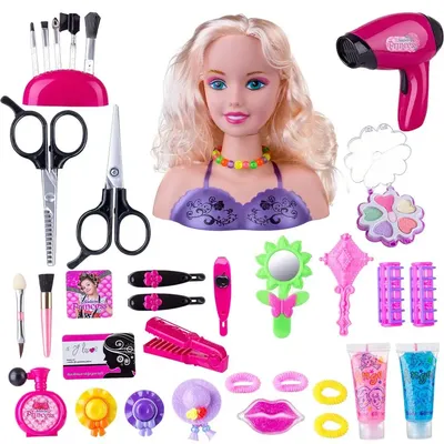 Barbie deluxe барби голова манекен для причёсок, макияжа и маникюра deluxe  20-piece glitter and go styling — цена 1300 грн в каталоге Куклы ✓ Купить  детские товары по доступной цене на Шафе | Украина #70279072