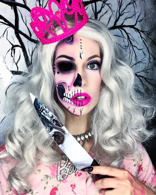 PURPLE SKULL HALLOWEEN MAKEUP TUTORIAL | Макияж на хэллоуин, Уроки макияжа  на хэллоуин, Страшный макияж