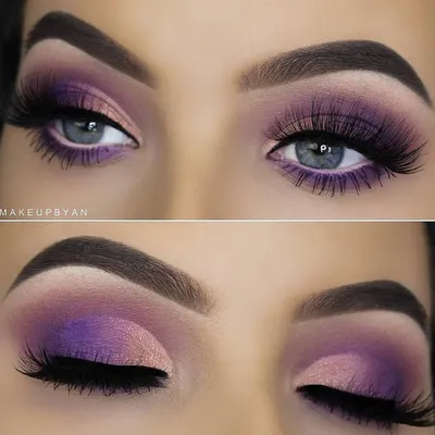Красивый вечерний макияж в фиолетовых…» — создано в Шедевруме