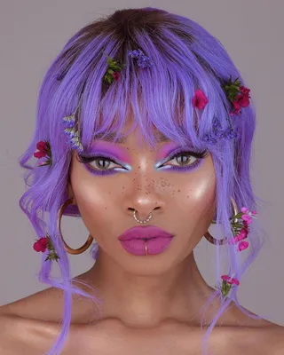 Фиолетовый макияж глаз - 70 фото