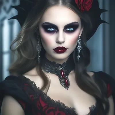 Макияж для Хэллоуина вампирша - 141 фото