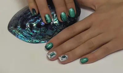 Gel polish | Nails design stone malachite | Green nail polish with effect  of malachite - YouTube