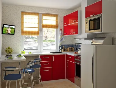 Купить красную кухню Крым Симферополь Красная мебель для кухни цена