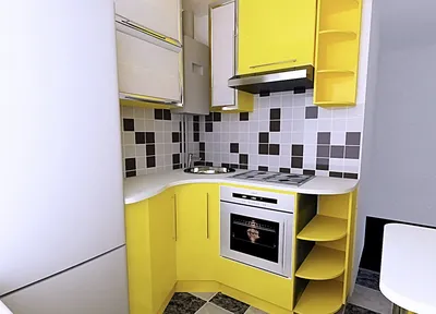 Маленький кухонный гарнитур черно-белый на 6 кв.м., цена в Алматы от  компании Компания Mebellion