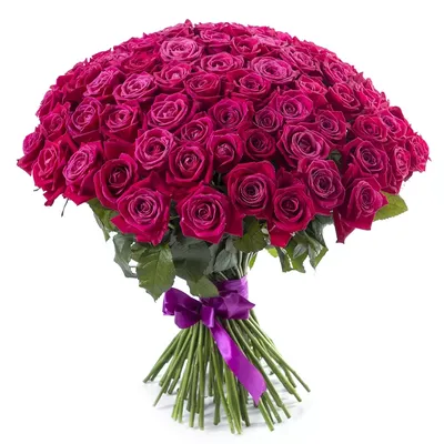 Малиновые розы в букете от 9 шт. за 4 090 руб. | Бесплатная доставка цветов  по Москве