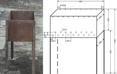 Как правильно сделать разборный мангал из металла своими руками, чертежи и  фото