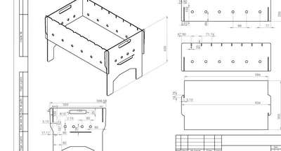Чертеж мангала | Из металла | Своими руками | Размеры | Переносные мангалы,  Чертежи, Мангал
