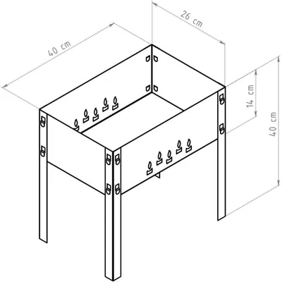 Чертеж мангала - Из металла - Своими руками - Размеры
