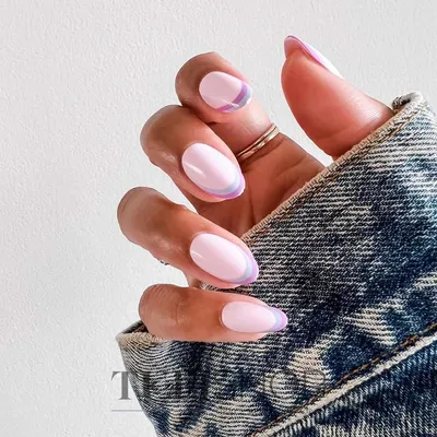 Top 30 Cute Two Colored Nail Design Ideas (2023 Update) | Pink blue nails,  Almond nails pink, Pink nail designs