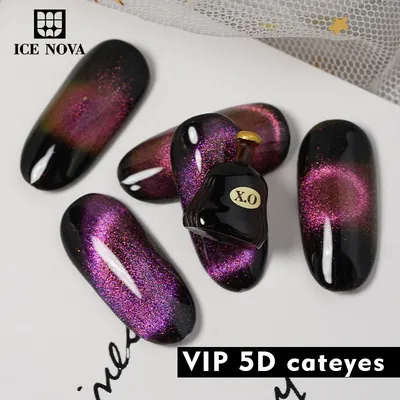 Purple Cat Eye Custom Press on Nails 5D False Nails Halloween Glitter Black  Stick on Nails - Etsy