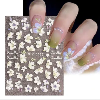 1Sheet White 5D Nail Sticker Embossed Flower Lace Decal Wedding Nails Art  Design Floral Butterfly Manicure Decor NA213 From 1,26 € | DHgate