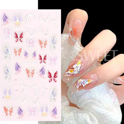 5D Christmas Nail Stickers Decals Xmas Snowflakes Transfer Decals For Nails  Decoration Manicures