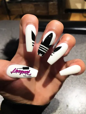 ☆ ADIDAS NAILS (Freehand) ☆, a video post from the blog Janelle Estep -  YouTube on Bloglovin' | Adidas nails, Nike nails, Sports nails