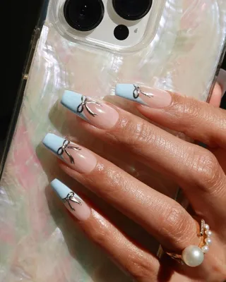 My Nail Art : Французский маникюр с бантиком