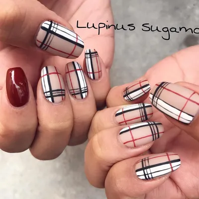 TOP 50 Burberry print design nails | Гвоздь, Дизайнерские ногти, Маникюр