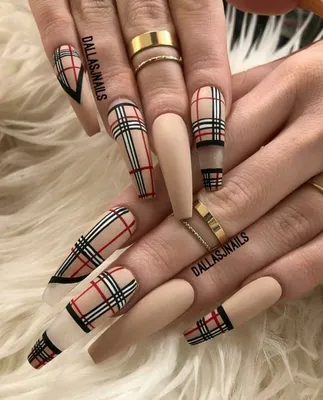 Burberry nails | Burberry nails, Holographic nails, Cute nails