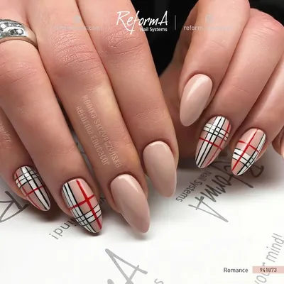 Beautiful burberry nails by ReformA Educator @reforma_monika_skrzypczynska  Gel polish: Romance | Burberry nails, Gel nails, Fall acrylic nails