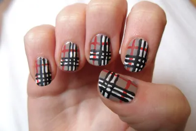 Long, Coffin shaped, Burberry Nails! - YouTube