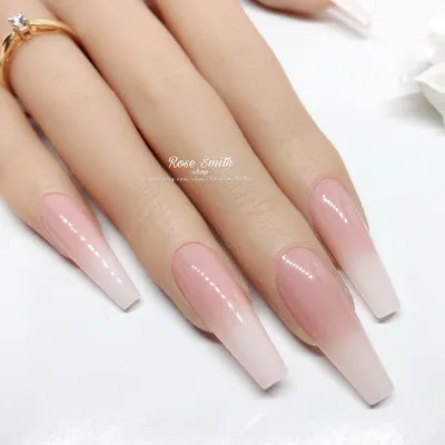 French Fade Baby Boomer Nails | Faded nails, Silver sparkle nails, French  fade nails