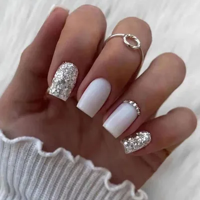 Накладные ногти со скотчем и пилочкой белые с золотом 24 шт 018 Nails ‣  Купить в интернет-магазине Каста ‣ Киев, Одесса, Харьков ‣ Доставка по всей  Украине! (#264643754)