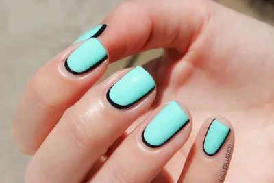 French Almond Press On Nails Glossy Blue Fake Nails - Temu