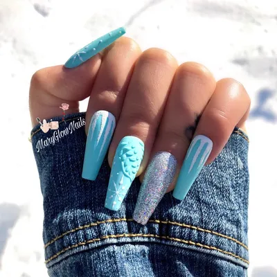 Pastel Blue Press On False Nails | Creative Nails