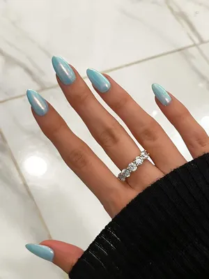 Blue chrome nails | Nail colors, Blue nails, Acrylic nails