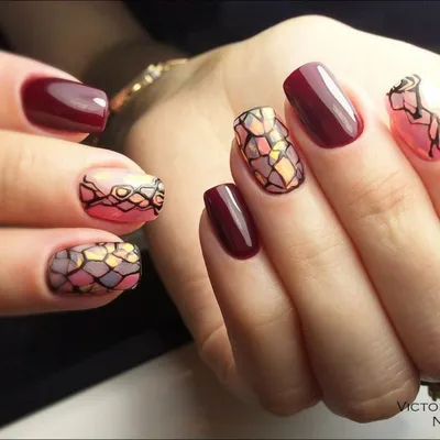 Бордовый маникюр: 100 свежих фото | Nail art mariage, Nail art designs,  Ongles motif floral