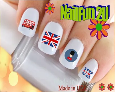 COUNTRIES Nail Decals british Flag Fun Icons UK London Bus Nail Art Set522  Waterslide Nail Decals Transfers Stickers Manicure Nails - Etsy