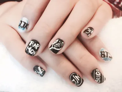 BTS nails for Festa : r/simplynailogical