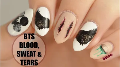 nails #nail #bts #btsnails #nailart #ногти #маникюр #красивыеногти  #дизаинногтей | Дизайнерские ногти, Маникюр в японском стиле, Гелевые ногти