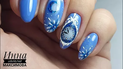 ❄ ЗИМНИЙ дизайн ногтей ❄ PATRISA NAIL ❄ НОВОГОДНИЙ маникюр ❄ рисуем  НОВОГОДНИЕ часы на ногтях ❄ - YouTube