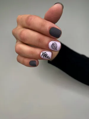 Маникюр черно-белый матовый | Manicura, Uñas en gel diseños, Uñas de gel  simples