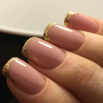 Золотой френч, френч со втиркой | Nails, Beauty