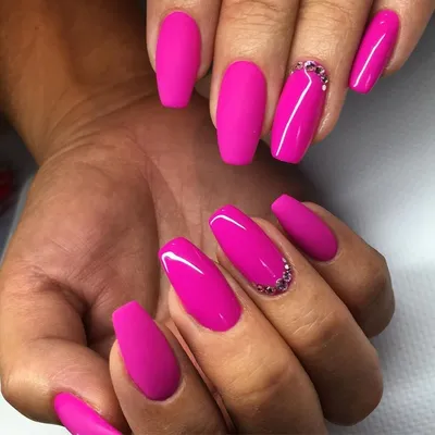 obsessed with these fuchsia pink nails with a hint of sparkle ✨🌺 #nai... |  TikTok