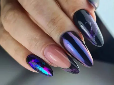 Purple Galaxy Almond Nails - Press On Nails – BTArtbox Nails