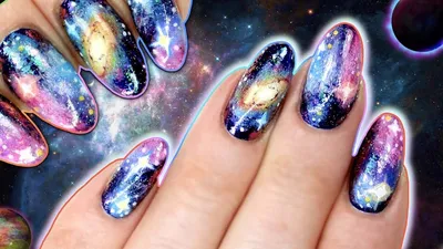 Pastel-ish Galaxy Nails - The Little Canvas