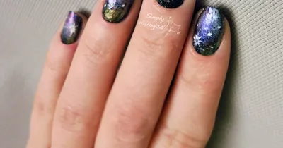 PiggieLuv: Galaxy nails with Kiss nail art kit